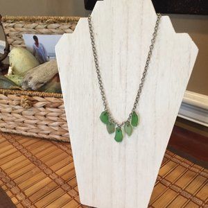 5 Pieces of Green Authentic Sea Glass Necklace